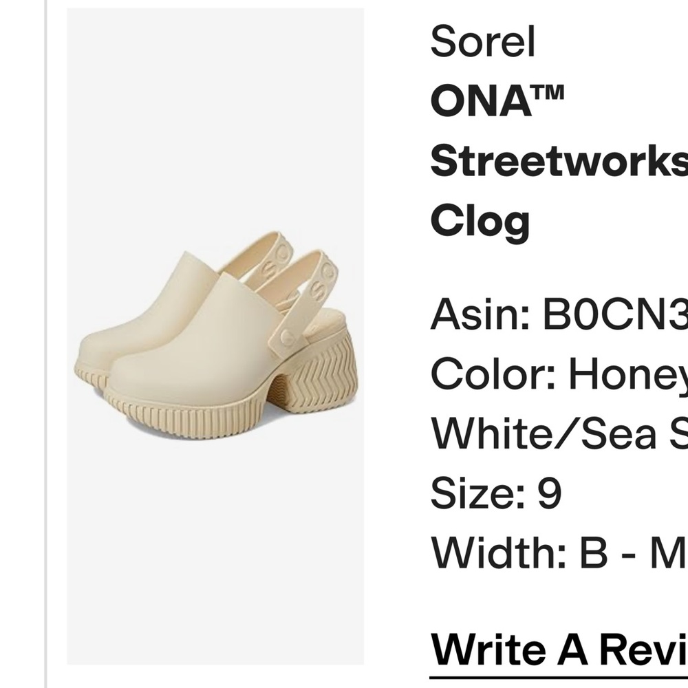 Sorel ONA™ Streetworks Clog - Cream Sz 9